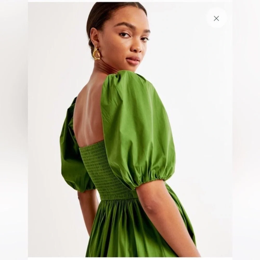 Emerson Poplin Puff Sleeve Midi Dress - Picture 6 of 7